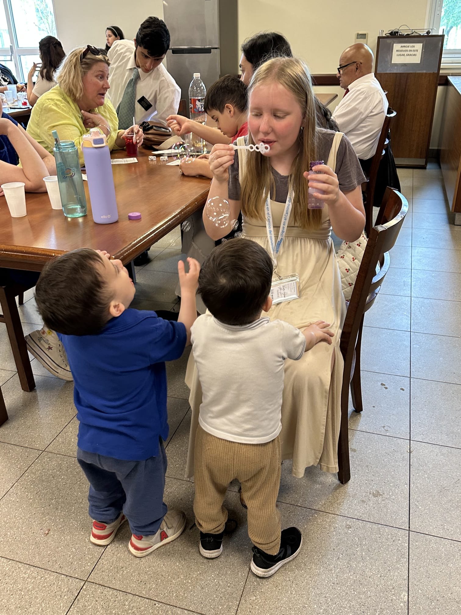 Twin children playing and enjoying their time during the temple trip